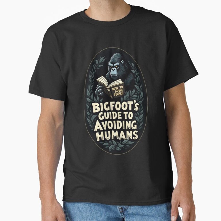 Bigfoot's Guide to Avoiding Humans funny t-shirt design