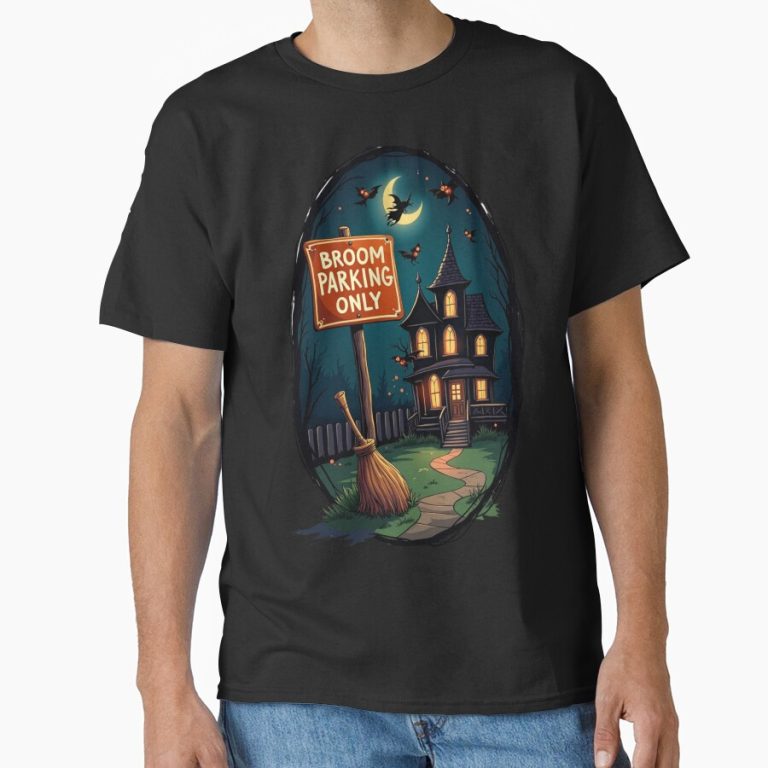 Witch Broom Parking Only funny t-shirt design