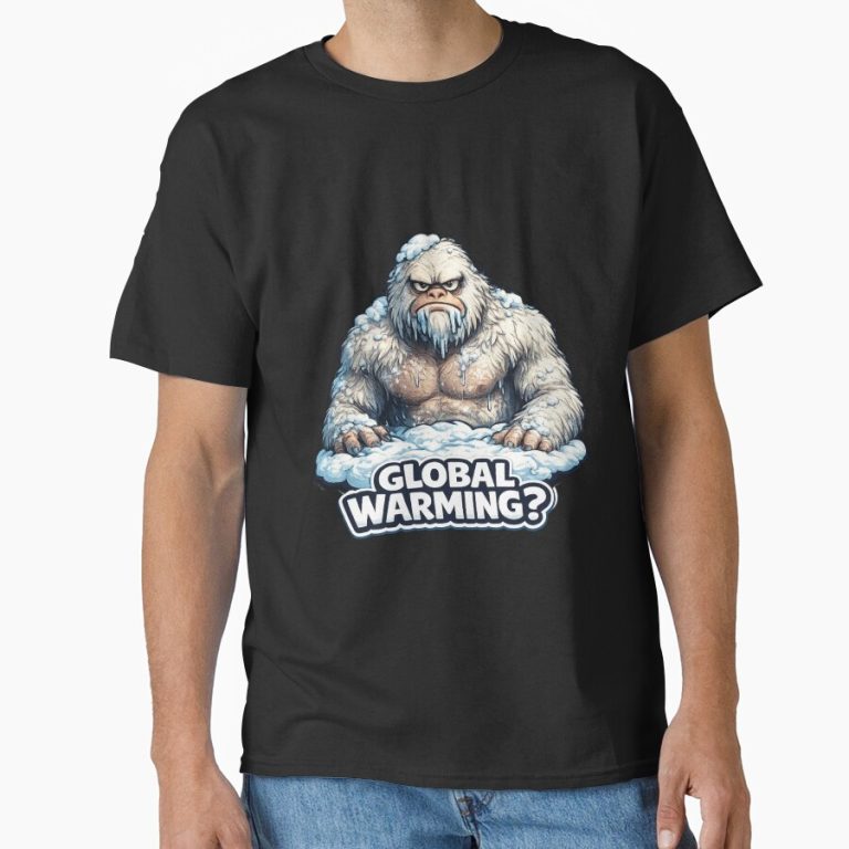 GLOBAL WARMING? Angry Frozen Yeti Climate Joke funny t-shirt design